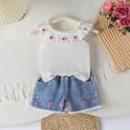 thumbnail image 3 of kaprioy Toddler Girl Clothes Toddler Baby Girl Summer Outfit 9 12 18 24 Months 2T 3T 4T Heart Ruffled Short Sleeve Tank Tops and Shorts 2 Pcs Clothes Set, 3 of 4