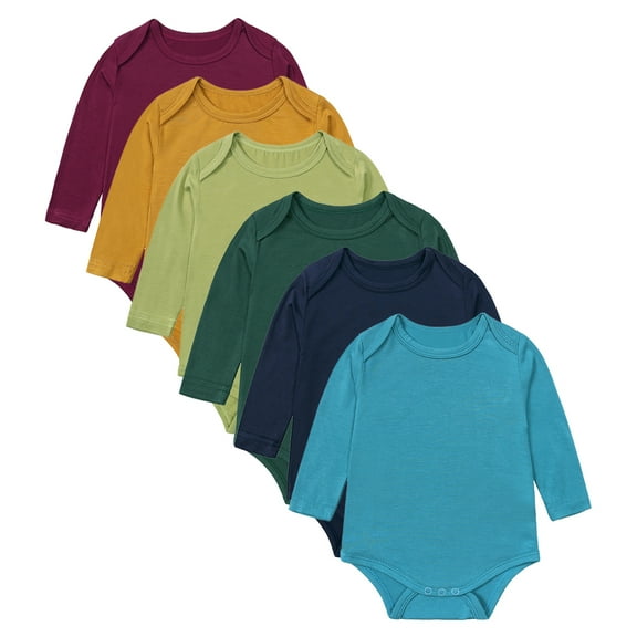 Emy Dola Unisex Baby Long Sleeve Onsies Solid Baby Bodysuit Romper for 0-24 Months Boys Girls Jumpsuit