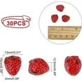 thumbnail image 4 of 30pcs Strawberry Beads 3D Fruit Beads Lampwork Glass Beads Spacer Loose Beads Red Imitation Strawberry Pendants for Spring Summer Bracelets Necklace Earring Christmas Jewelry Making, 4 of 9