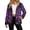Black Purple Bat, variant on Women's Fuzzy Jacket Coat Warm Shacket Brown Teal Aztec Cowhide Snap Closure Outwear Cardigan, Convertible Collar, Sherpa Lined Streetwear, Side Pockets, Loose Fit, X-Large