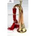 thumbnail image 3 of Brass and Copper Blowing Bugle Signal Horn 10.6" with Beautiful Rope Binding, 3 of 5