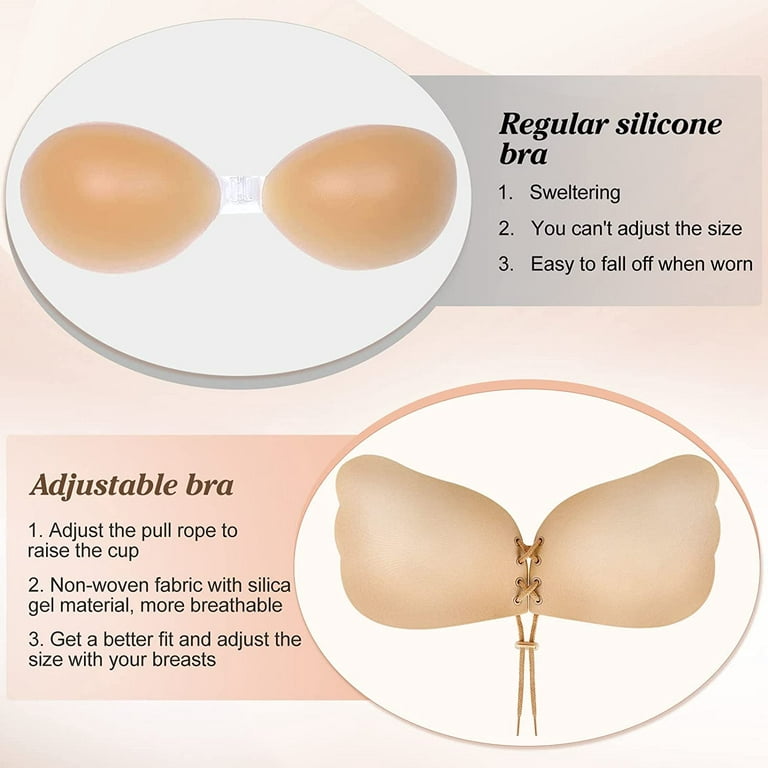 Adhesive Bra, Invisible Sticky Bra Strapless Push Up Backless Lift