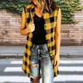 thumbnail image 5 of TGSLY Women's Plaid Long Vest Jacket Lightweight Collared Button Down Open Layering Gilet Dressy Casual Sleeveless Cardigan Coat S, 5 of 7