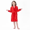 thumbnail image 4 of MGEOY Boys Girls Robe Soft Hooded Flannel Bathrobes for Kids, 4 of 6