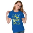 thumbnail image 4 of He Is Risen Jesus Christ Christian Womens Slim Fit Graphic Tee Brisco Brands X, 4 of 5