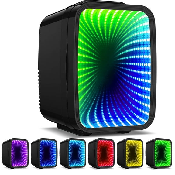 ACMETOP Mini Fridge, 4 Liter/6 Cans Small Refrigerator With Dimmable LED Light,AC/DC Portable Thermoelectric Cooler and Warmer for Bedroom,Office,Gaming room and Car (Black)