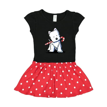 

Inktastic Candycane Cutie Westie Gift Toddler Girl Dress