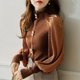 thumbnail image 4 of Suéter de mujer de punto con base de manga farol y cuello alto con diseño de hongo negro estilo femenino elegante de otoño e invierno, 4 of 6