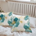 thumbnail image 5 of Abstract Floral Outdoor Pillow Covers Pack of 2 White Green Flower Gold Line Retro Petals Waterproof Throw Pillow Covers Decorative Cushion Cases for Patio Garden Tent Balcony Couch 20x20 inch, 5 of 8