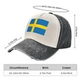 thumbnail image 3 of Men Women Swedish Flag Distressed Twill Cotton Baseball Cap Vintage Adjustable Dad Hat, 3 of 7