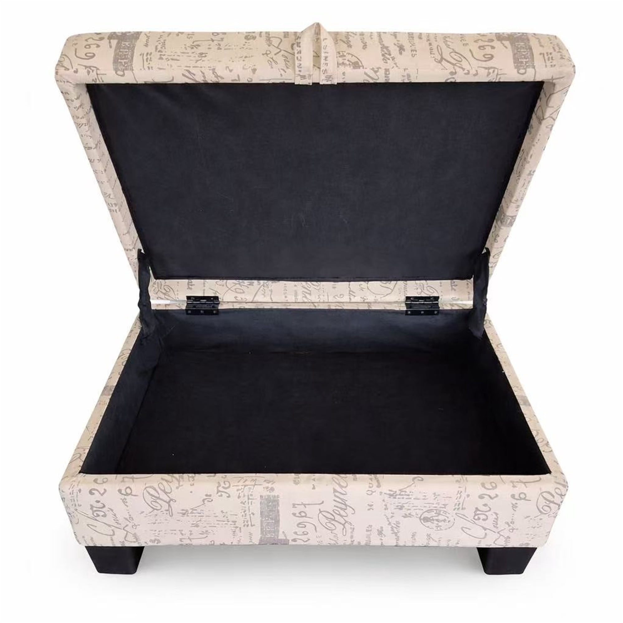 Aukfa 32" Storage Ottoman Bench with Lift Top for Home Office, Linen, Beige