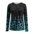 thumbnail image 5 of ICHUANYI Liquidación Moda Mujer Impreso Camiseta Suelta Manga Larga Blusa Cuello Redondo Casual Tops ICHUANYI WER202308174602, 5 of 5