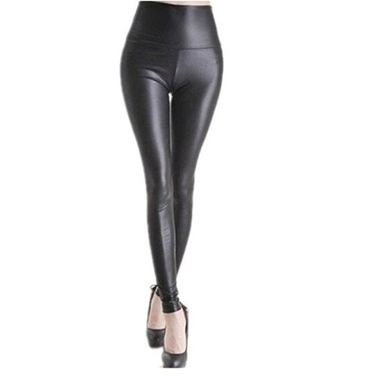 matt leather leggings