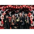 thumbnail image 5 of 8x6FT Congrats Grad Backdrop 2026 Graduation Party Decorations Black Red Ballon Glitter Photography Background Class of 2026 School Party Supplies Vinyl, 5 of 7