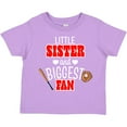 thumbnail image 3 of Inktastic Little Sister and Biggest Fan Baseball Glove and Bat Girls Toddler T-Shirt, 3 of 5