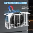 thumbnail image 4 of NiHome Magnetic Metal Refrigerator Organizers 2PCS Medium & Small, Versatile Storage for Kitchen & Office Holds Up to 14 lbs, Easy Attach to Any Magnetic Surface, Space-Saving Design (White), 4 of 7