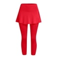 thumbnail image 5 of Likimi Women Athletic Tennis Skirt With Built In Shorts Solid Color Stretch High Waist Comfortable Trousers Red Size 2Xl, 5 of 7