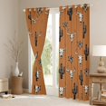 thumbnail image 3 of Feelyou Brown Western Bohemian Black Out Curtains, Hippie Skeleton Print Curtains Pack of 2 (42x63 Each), Cartoon Cowgirl Cactus Bedroom Curtains, Blackout Curtains Bedroom Decor, 3 of 6