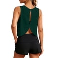 thumbnail image 3 of TGPMGRZ Open Back Workout Tops for Women Athletic Backless Tank Tops Sleeveless Running T Shirts Yoga Going Out Gym Clothes Green Size M, 3 of 8