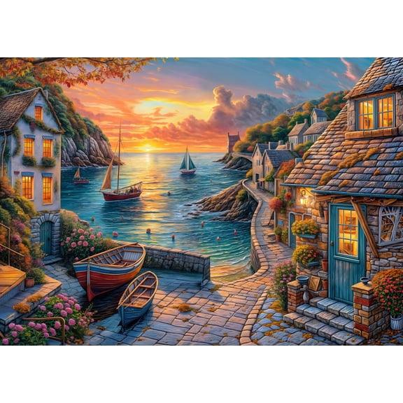 Beautiful Colorful Ocean 1000 Piece Jigsaw Puzzle for Adults, Vibrant Seascape Landscape Puzzle for Stress Relief and Home Decoration