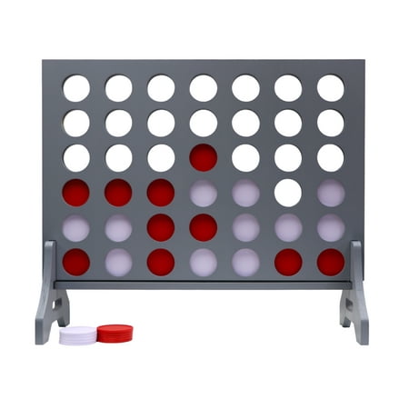 Tailgating Pros Premium Giant Four in a Row with Carrying Case - Jumbo Oversized Outdoor Yard Game - Connect Multiple Pucks in a Row to Win - Many Puck Colors Available!