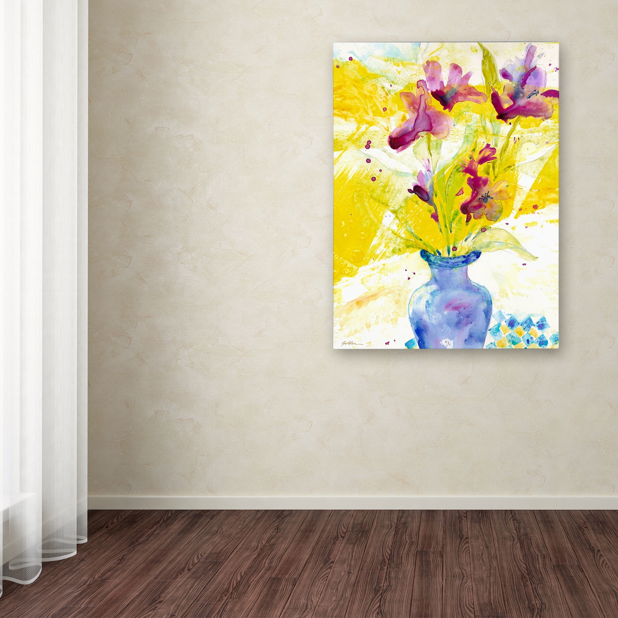 Trademark Fine Art "Purple Blooms in Sunlight" Canvas Art by Sheila Golden