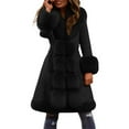 thumbnail image 6 of Luwomo Long Coats for Women Jacket Winter Warm Long Parka Overcoat with Collar Outwear,Black,L, 6 of 6
