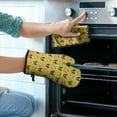 thumbnail image 2 of Yellow Boston Terrier and Flower Kitchen Oven Mitt and Pot Holder Sets 2 Pcs for Baking, Cooking and Grilling, Heat Resistant Up To 392 °F, 2 of 6
