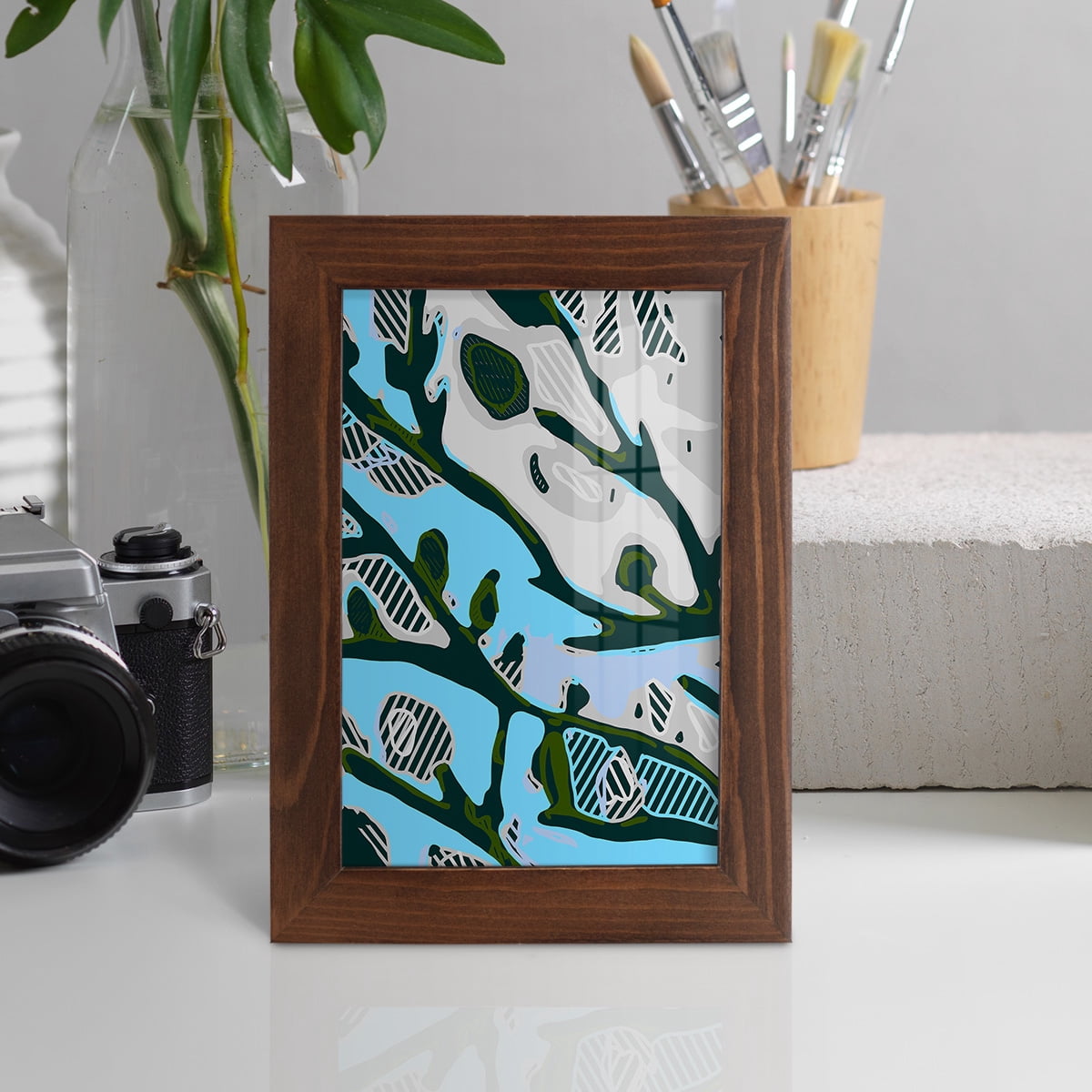 Abstract Tree Limbs I -Framed Print w/glass-Chestnut