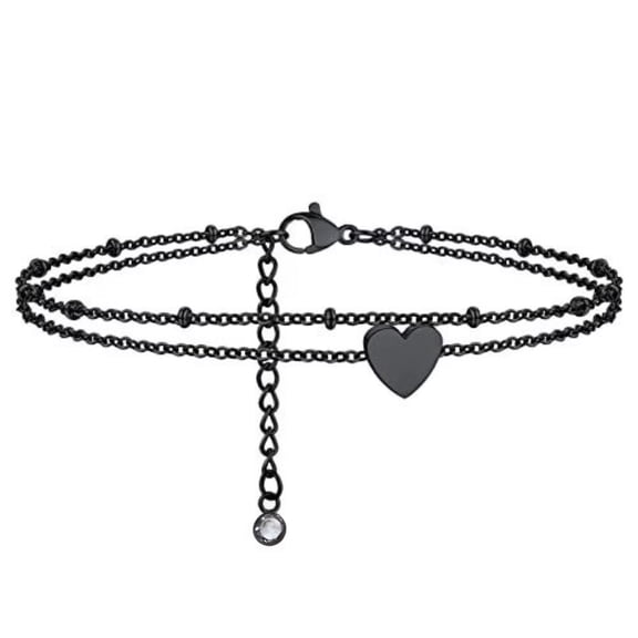 Ankle Bracelets for Women Black Adjustable for Beach