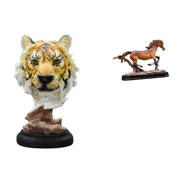 Escultura De Animal Moderna, Figura Artística Para Sala De Estar, Entrada, Escritorio, Decoración, Estantería, Mesa, Pasillo, Estatua Coleccionable De Caballo Y Tigre.