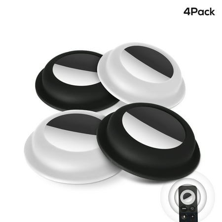 Typecase Silicone Case for Airtag, Shockproof Anti-Scratch & Anti-Lost Adhesive Sticker Holder Cover for Airtags, Accessories for Drone/Camera/TV Remote/Luggage - 4 Pack (Black & White)