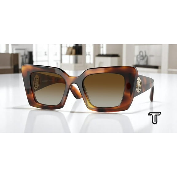 Burberry Daisy BE 4344 Plastic Womens Square Polarized Sunglasses Havana 51mm Adult