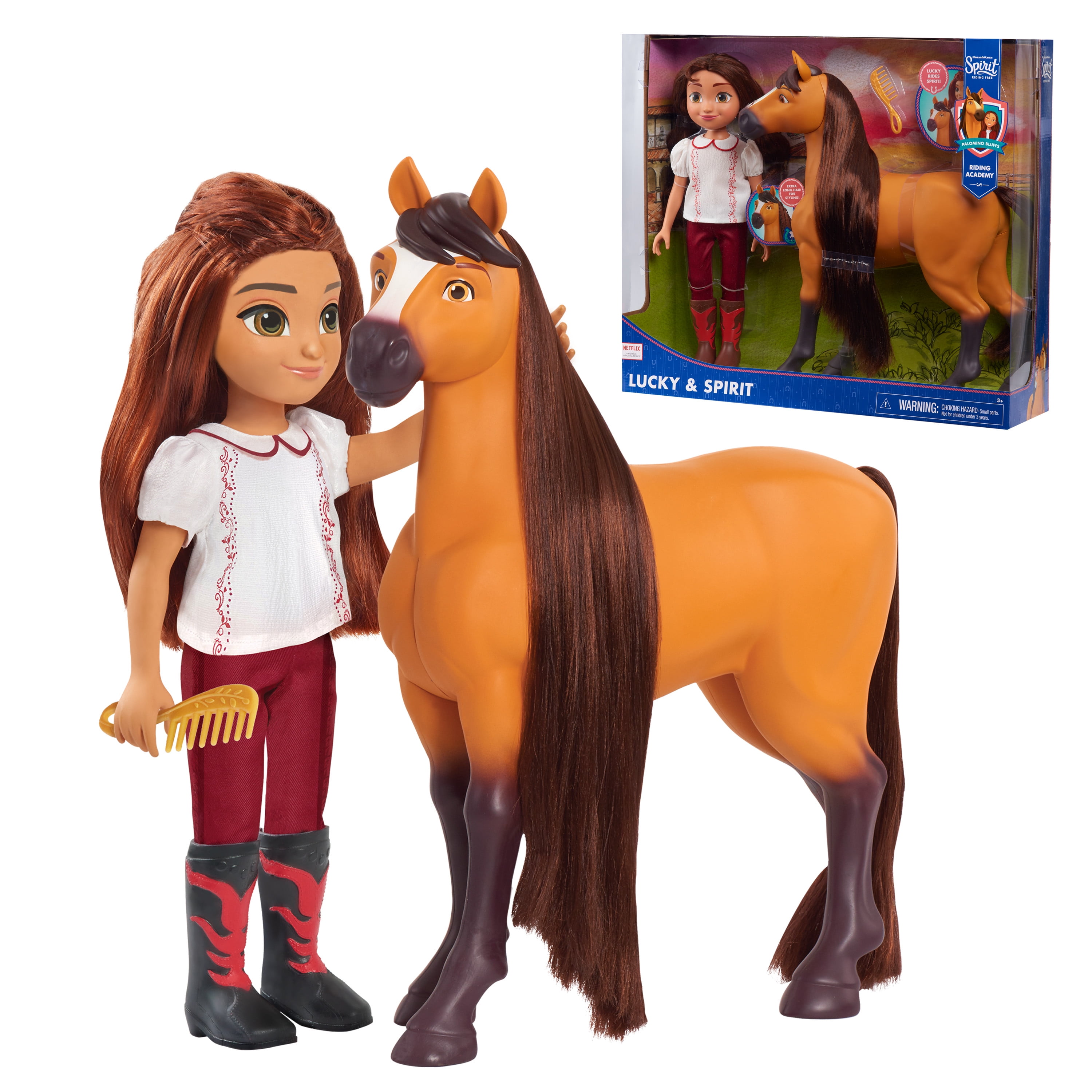 Spirit Riding Free Horse Barn Stable Play Set with Lucky Doll and Horse 