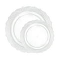 thumbnail image 1 of Elegant Clear Plastic Plastes, Disposable Dinnerware Set, Wedding Plastic Dishes For 20 Guests (20 10.25'' Dinner Plates and 20 7.25'' Salad Plates), Fancy Plates Disposable Dinnerware, 1 of 5