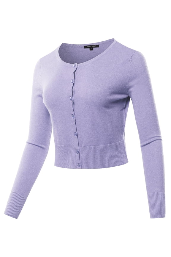 Women's Solid Button Closure Long Sleeve Cardigan