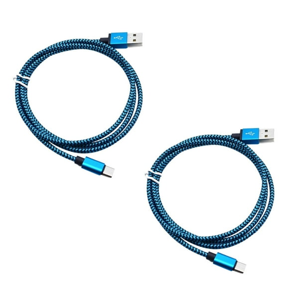2 - Pack 10Ft USB Type C Cable - 3A Fast Charging, Nylon Braided, Reversible Connector, Wide Compatibility, Quality Assured