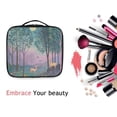 thumbnail image 6 of FORMRS Travel Makeup Bag Large Capacity Train Case Cosmetic Organizer with Adjustable Dividers, Purple Forest Scene, 6 of 8