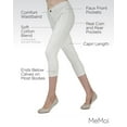 thumbnail image 3 of MeMoi Light Ponte Cotton Blend Capri Leggings - Womens - Female, Small, Ivory, 3 of 12