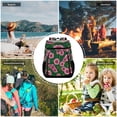 thumbnail image 7 of 36 Can Large Insulated Backpack Cooler, Leakproof Lunch Bag for Work, Picnics, Hiking, Biking & Outdoor Activities, Reusable Travel Tote with Multiple Pockets Groovy Green and Pink Flowers, 7 of 7