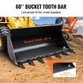 thumbnail image 5 of VEVOR Bucket Tooth Bar, 60'', Heavy Duty Tractor Bucket 7 Teeth Bar for Loader Tractor Skidsteer, 4560 lbs Load-Bearing Capacity Bolt On Design, for Efficient Soil Excavation and Bucket Protection, 5 of 9