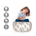 thumbnail image 2 of Vintage Storage Toy Bag Chair, Nostalgic Style Romantic and Monochrome Pattern of Flowers Drawn by Hand, Stuffed Animal Organizer Washable Bag, Small Size, Champagne Grey, by Ambesonne, 2 of 3