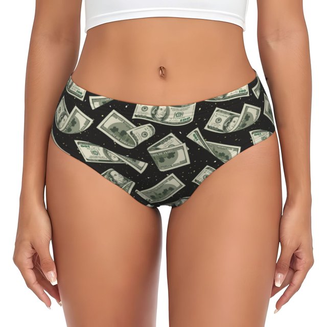 Fotbe Dollar Calzones Estampados para Mujer – Ropa Interior de Algodón, Cómoda, Suave y Elástica-XX-Large