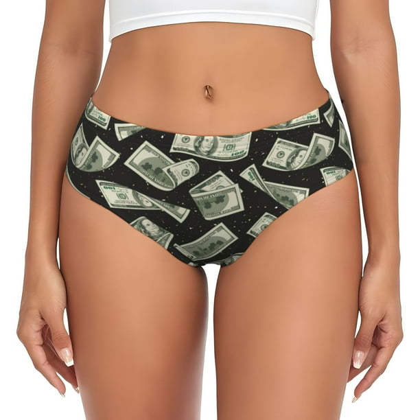 Fotbe Dollar Calzones Estampados para Mujer – Ropa Interior de Algodón, Cómoda, Suave y Elástica-Large