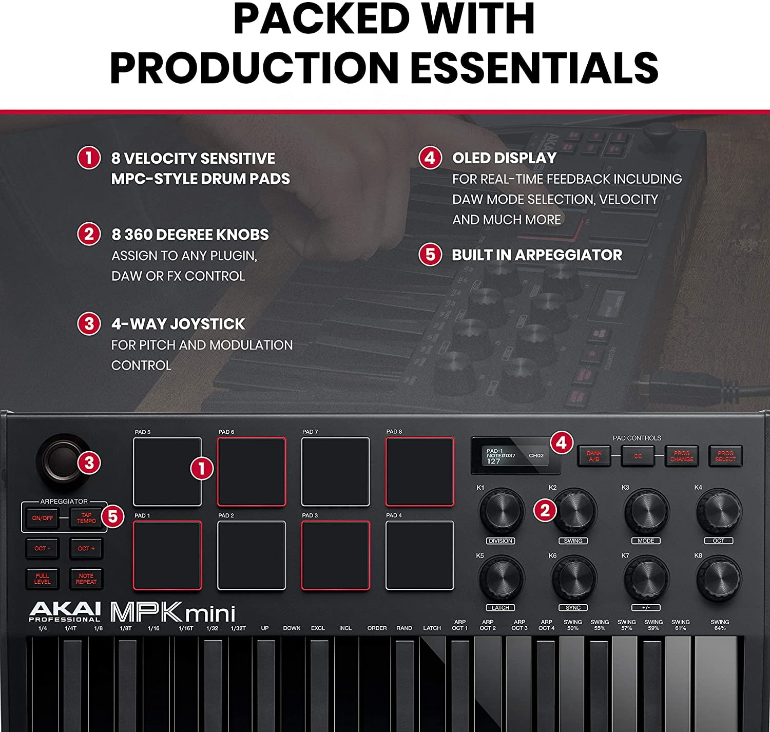 AKAI Professional MPK Mini MK3 25 Key USB MIDI Keyboard 