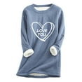 thumbnail image 1 of Birdeem Womens Fall/Winter Oversized Valentines Day Printed Top with Thickened and Plush Insulation and A Snug Base Shirt, 1 of 1
