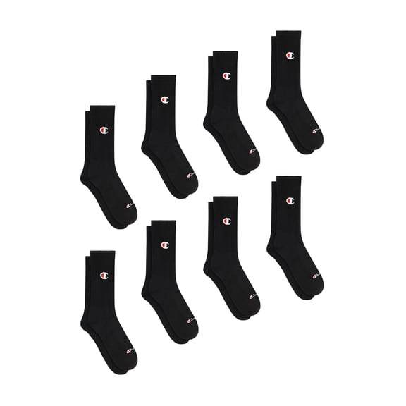 Champion Women’s Wear 360 Cushioned Crew Socks, 8 Pack, Sizes 4-10