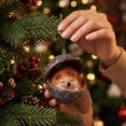 thumbnail image 7 of romoty 3D Resin Hedgehog Christmas Tree Ornament, Sleeping Woodland Animal in Shell Hanging Figurine for Holiday Home Decor, 7 of 7