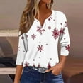 thumbnail image 2 of Weiqiqre Womens Tops Loose Fit Crewneck Vintage Floral T Shirts Clothing Christmas Tops, 2 of 6