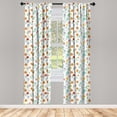 thumbnail image 2 of Ambesonne Bohemian Curtains, Ethnic Various Flowers Art, Pair of 28"x63", Persian Orange Pale Teal, 2 of 4